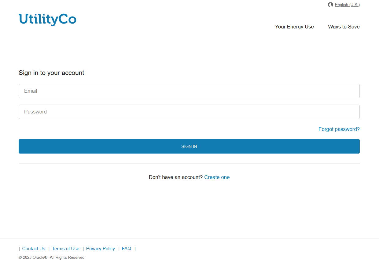 Screenshot of the user experience for signing in to a business account.