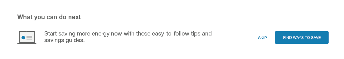 Screenshot of Next Best Action banner prompting customers to click to find more ways to save.