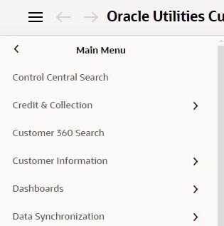 Menu principal affichant des sous-menus