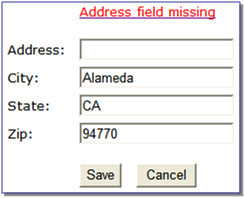 HTML presentado mediante oraSubmitMap