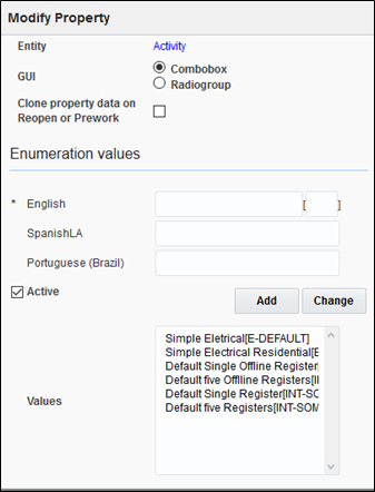 Modify property window.