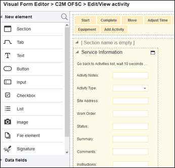 Activity’s edit view. Activity’s edit view.