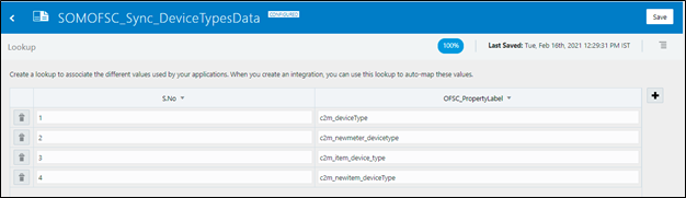 Device Types Data page.