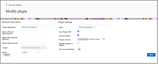 Modify plugin page.
