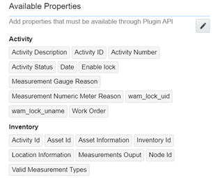 Available Properties section where the set of properties appear.