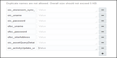 Resource plugin options with text fields to be populated by the user.