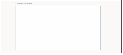 Customer signature section. Customer signature section.