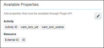 Available Properties section where the set of properties appear. Available Properties section where the set of properties appear.
