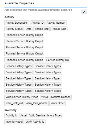 Available Properties section where the set of properties appear. Available Properties section where the set of properties appear.
