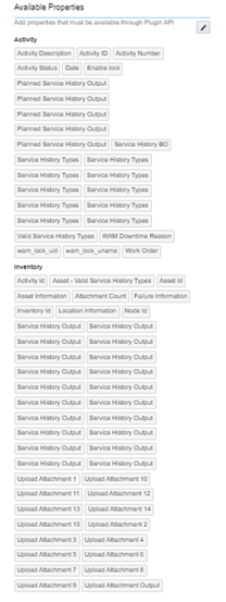 Available Properties section where the set of properties appear. Available Properties section where the set of properties appear.
