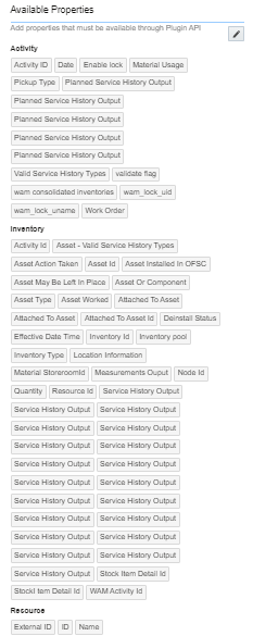 Available Properties section where the set of properties appear. Available Properties section where the set of properties appear.