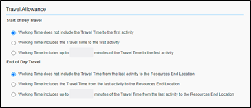 Add Resource Type window where the user is to provide information about the resource.The section shown on this screenshot is Travel Allowance.