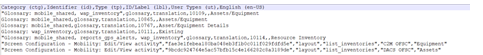 Glossary promt that shows the changed labels that are part of the package.