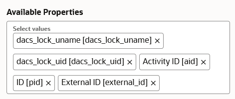 Available Properties section where the set of properties appear.