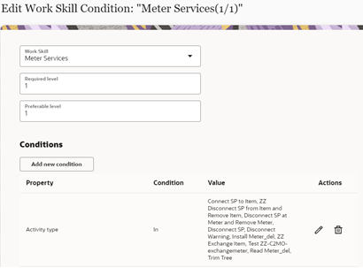 Edit work skill condition window. Edit work skill condition window.
