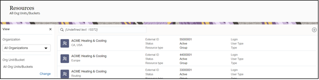 Resources All Org Units Buckets page. Resources All Org Units Buckets page.