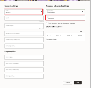 Add New Property window, where the user is to populate text fields. Add New Property window, where the user is to populate text fields.