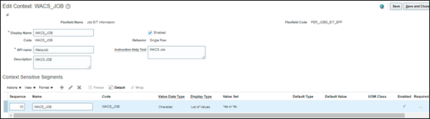 Edit Context page. The Save and Close button is located on the upper right corner. Edit Context page. The Save and Close button is located on the upper right corner.