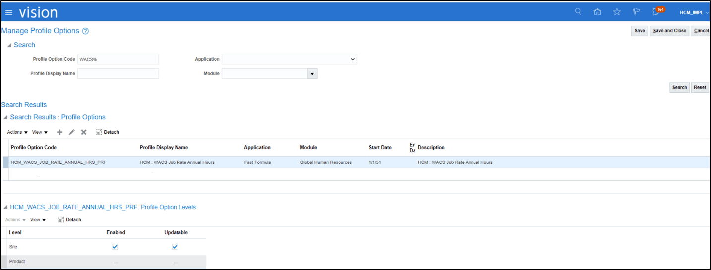 Manage Profile Options pages showing the Search Results: Profile Options section. Manage Profile Options pages showing the Search Results: Profile Options section.