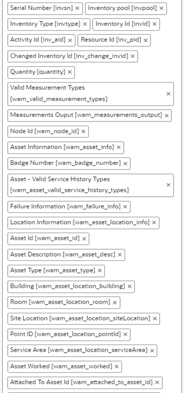 Available Properties section where the set of properties appear. Available Properties section where the set of properties appear.