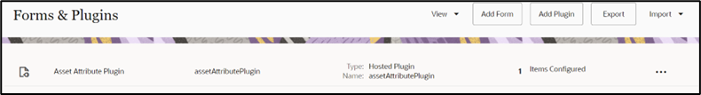Detail of the Forms and Plugins page where the Import drop-down menu is (extreme right, next to Export). Detail of the Forms and Plugins page where the Import drop-down menu is (extreme right, next to Export).