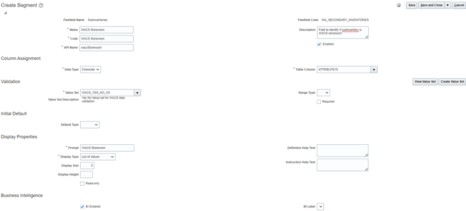 Shows adding a new DFF segment with necessary values.