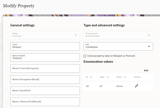 Modify Property window showing the Combobox and the Active checkboxes selected. The Update button is located on the bottom right corner. Modify Property window showing the Combobox and the Active checkboxes selected. The Update button is located on the bottom right corner.