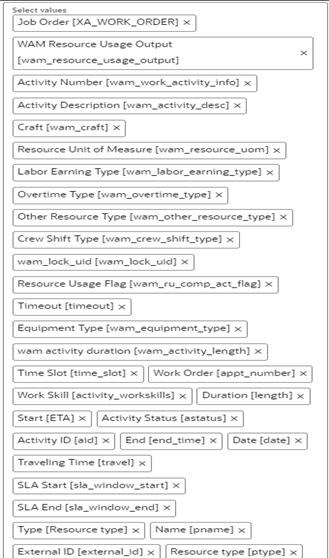 Available Properties section where the set of properties appear. Available Properties section where the set of properties appear.
