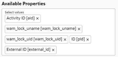 Available Properties section where the set of properties appear. Available Properties section where the set of properties appear.