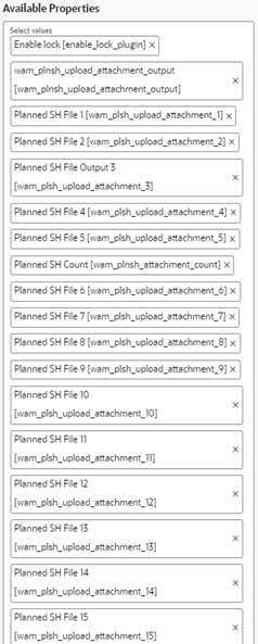 Available Properties section where the set of properties appear. Available Properties section where the set of properties appear.