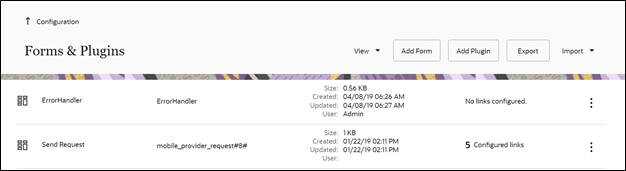 Forms and Plugins page. The Import Plugins button is the second one from right to left. Forms and Plugins page. The Import Plugins button is the second one from right to left.