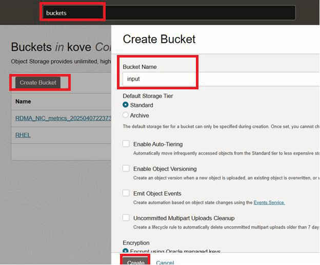 Enter the bucket name.
