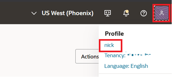Select the username from the Profile options.