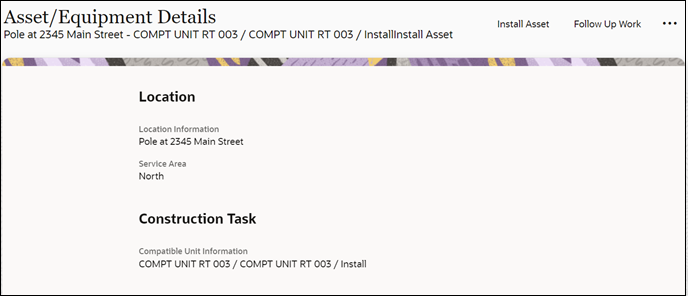 Shows installing a tracked asset.