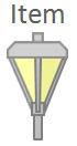 Illustrates an "item" which is a device used to represent lamps, poles, current transformers, backflow devices, pulse initiators, etc.