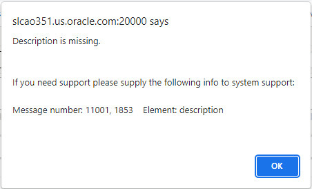 نافذة تفصيلية يتم إطلاقها باستخدام دالة oraShowAlert