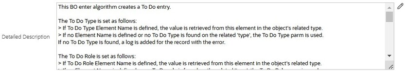 Caixa de texto com uma barra de rolagem vertical e um ícone de lápis adjacente.