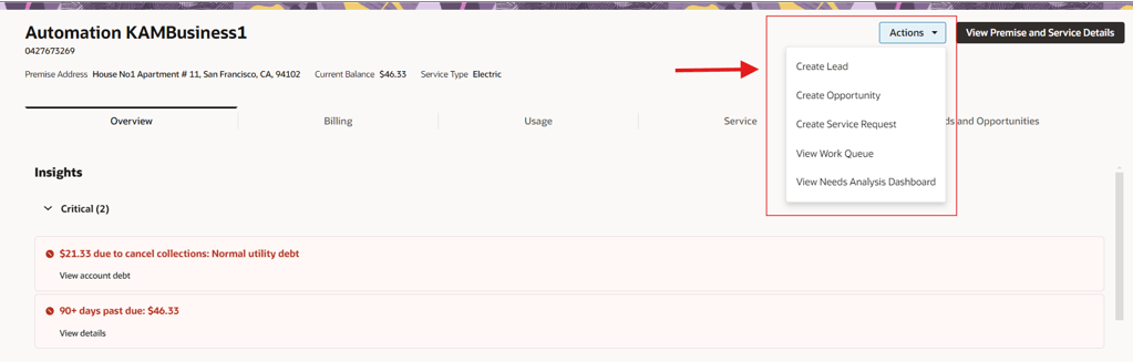 This image shows where you can remove actions from the screen. This image shows where you can remove actions from the screen.