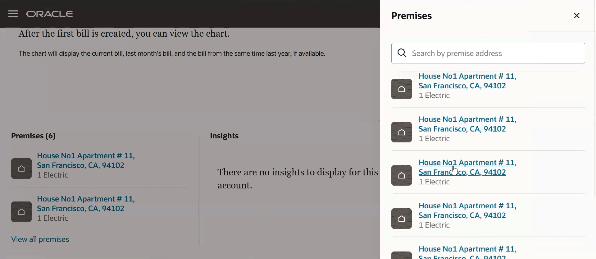 This image shows an example of the Premise drawer.