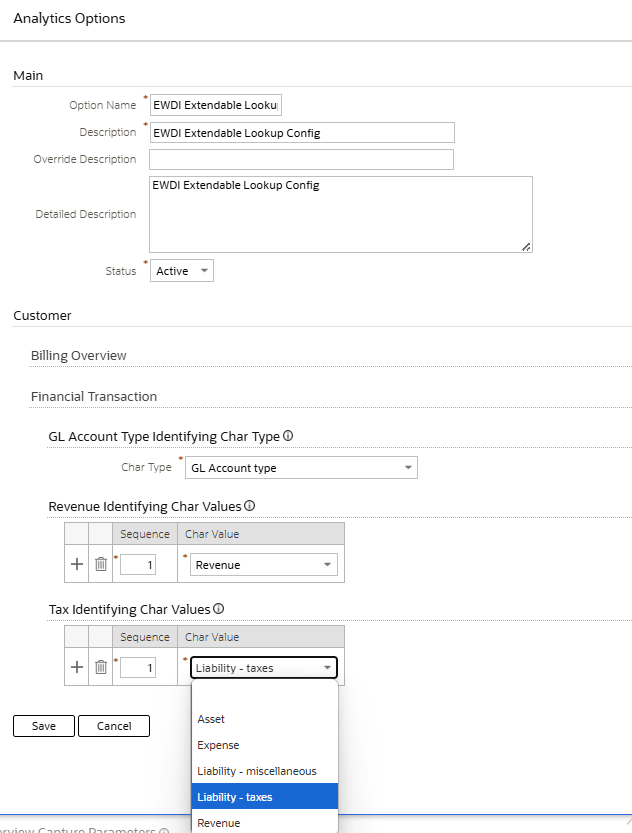 Example of defining tax identifying character values including the sequence value and the type of identifier.