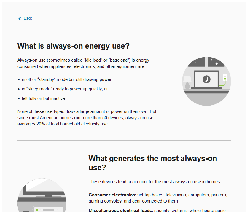 Image of a description of always on energy a customer will see when they click Learn More