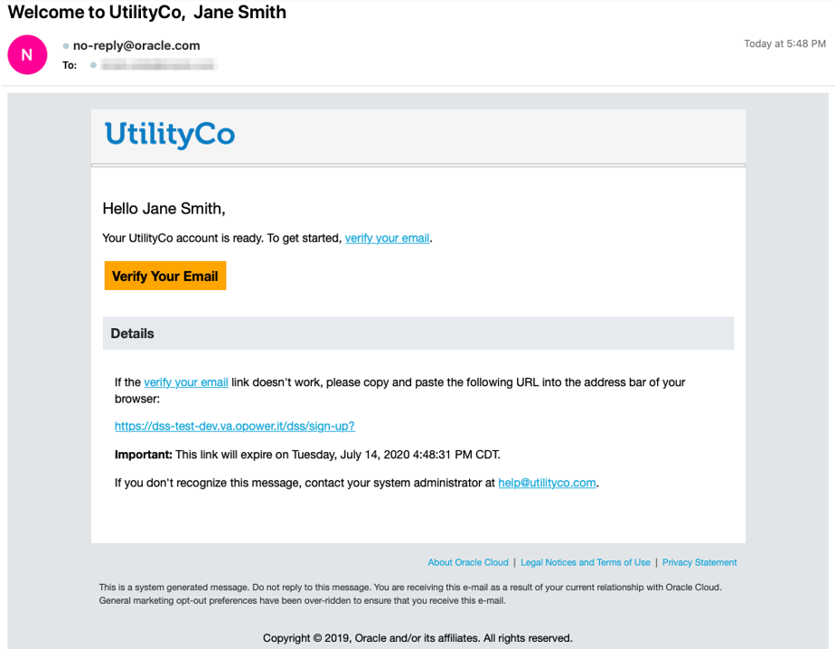 This image shows an example of the notification email.