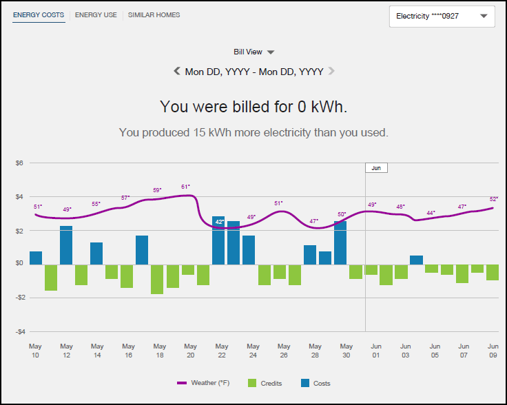 The following image is an example of the Bill View. The following image is an example of the Bill View.
