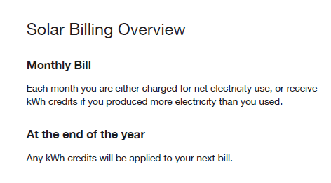 Image of Solar Billing Overview for Net Metering Monthly Billing Customers