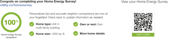 Image of home profile for a customer who has recently completed their home energy analysis