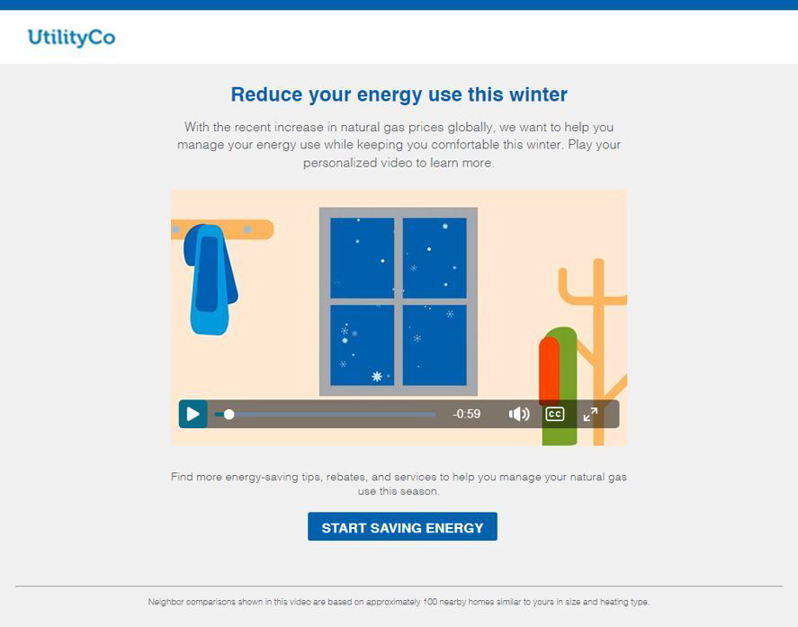 Image of a landing page with a full video email report