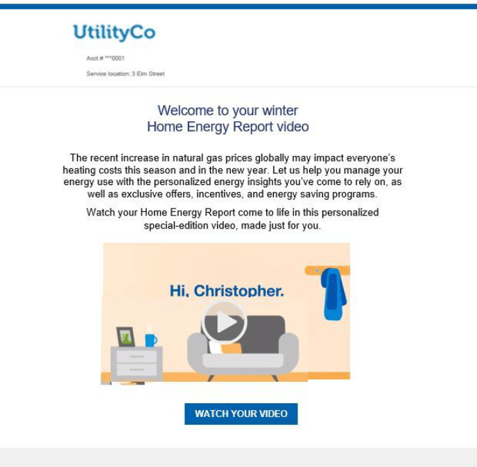 Image of a video email communication for a report focused on adopting a new technology