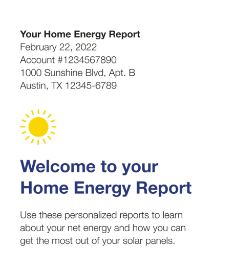 Image of a Solar Welcome Report