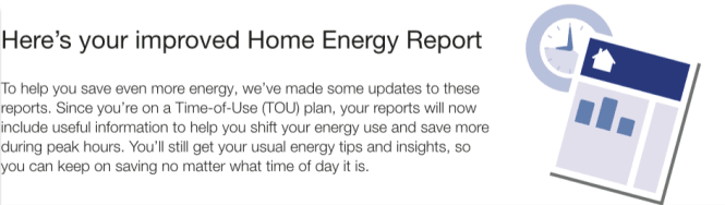 Image of a Time of Use Welcome Report for a Legacy Customer