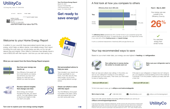 Image of home energy report welcome report